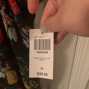 Hot Topic Beauty and the Beast Fringe Kimono  XL